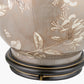 Honeysuckle Large Glass Table Lamp Base with Edward 40cm Natural Linen Cylinder Lampshade