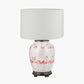 Flamingo Medium Glass Table Lamp Base with Lino 35cm White Self Lined Linen Cylinder Lampshade