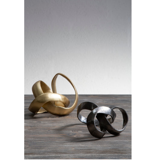 Prato Gold Finish Aluminium Knot Sculpture