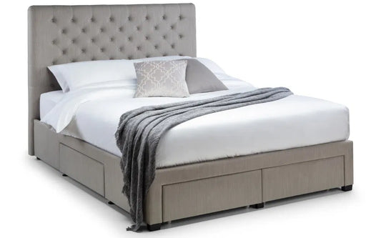 Wilton 4 Drawer 150cm King Bed - Grey Linen