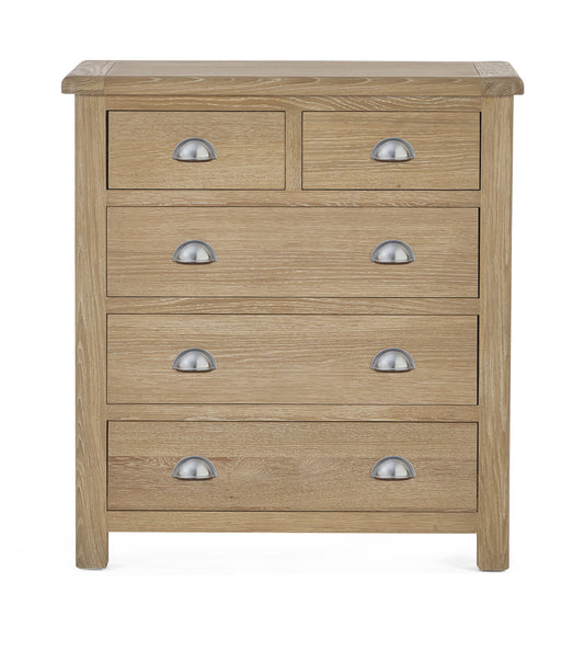 Memphis Limed Oak 3 + 2 Drawer Chest