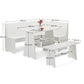 Newport Corner Dining Set With Storage Bench - Surf White