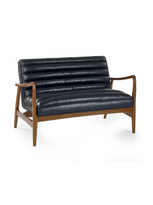 Marshall 2 Seater Sofa - Black Faux Leather