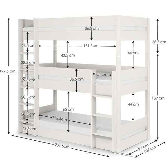 Trio Bunk - Surf White