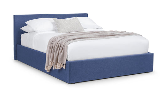 Rialto Ottoman Storage 150cm King Bed  Dark Blue