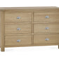 Memphis Limed Oak 6 Drawer Wide Chest