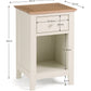 Salerno Shaker Ivory/ Oak 1 Drawer Bedside