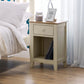 Salerno Shaker Ivory/ Oak 1 Drawer Bedside