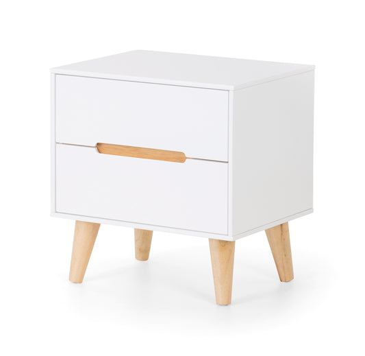 Alicia 2 Drawer Bedside - White