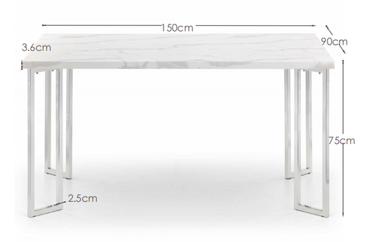 Positano Table and 4 Grey Calabria Chairs