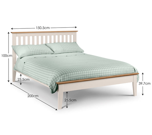 Salerno 135cm Double Bed - Two Tone