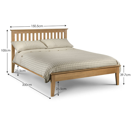 Salerno 135cm Double Bed - Oak