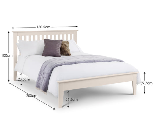 Salerno 135cm Double Bed - Ivory