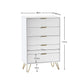 Murano 5 Drawer Chest - Matt White