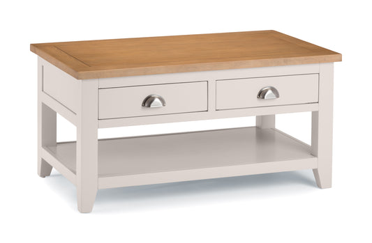Richmond Coffee Table With 2 Drawers - Grey/Pale Oak