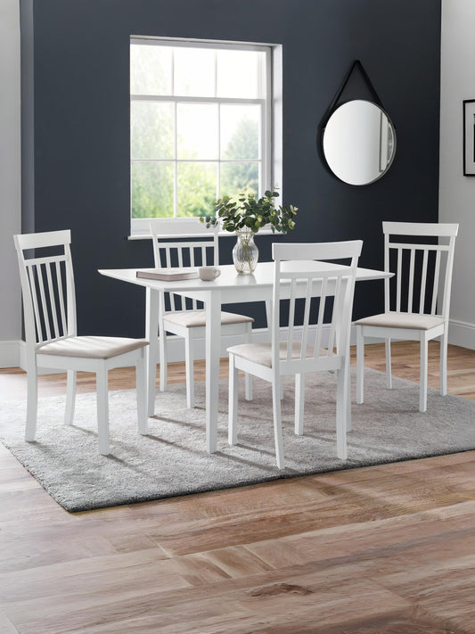 Rufford White Table & 4 White Coast Chairs