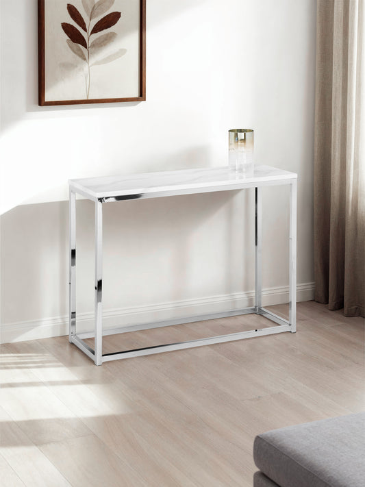 Scala White Marble Console Table