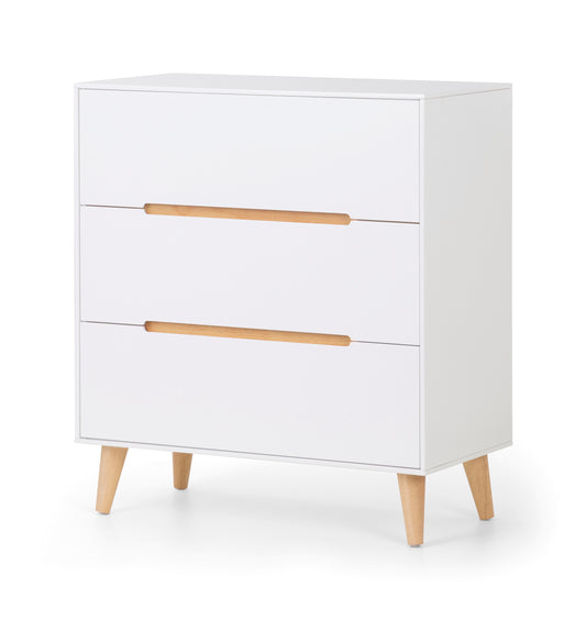Alicia 3 Drawer Chest - White