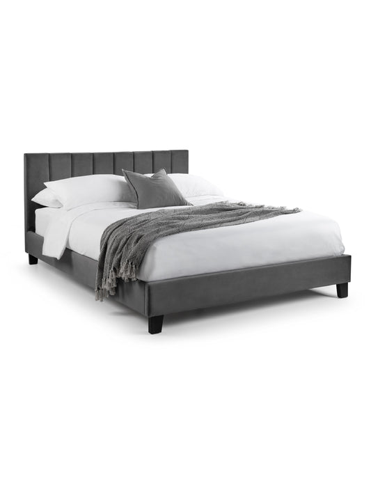 Rosa Grey Velvet Upholstered 150cm King Bed