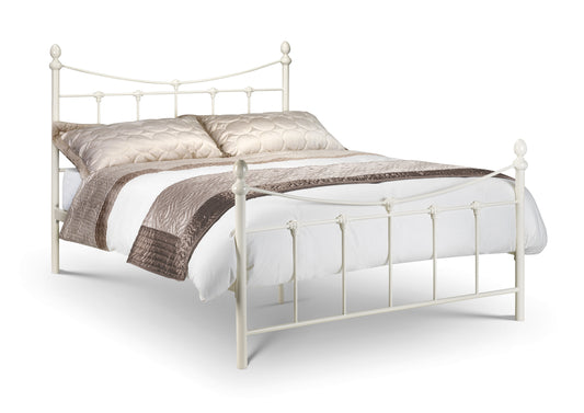 Rebecca 150cm King Bed - Stone White