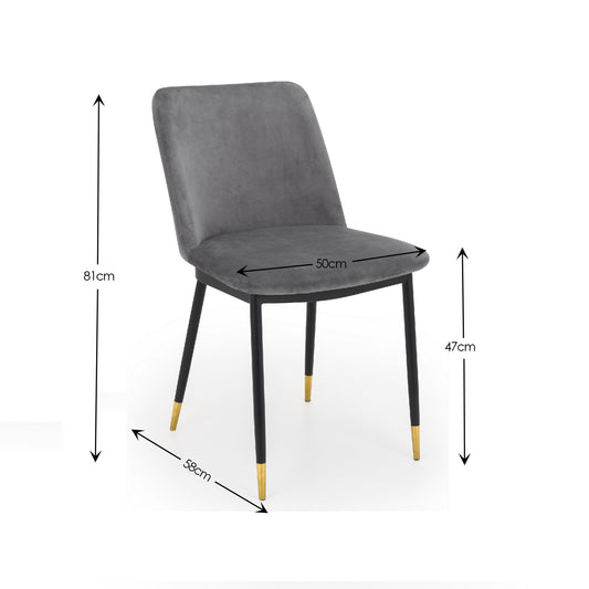 Palermo Round Table and 4 Grey Delaunay Chairs