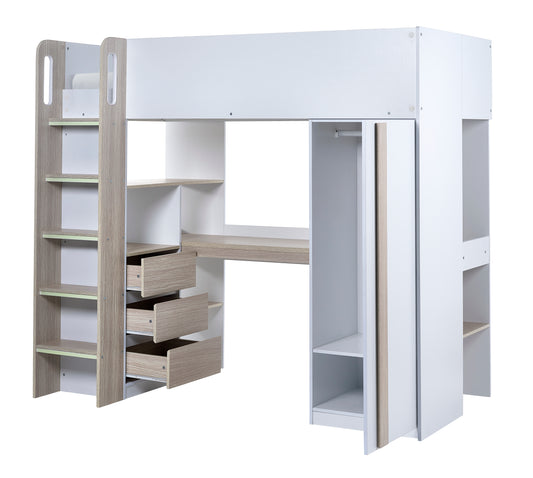 Ocean Highsleeper Pale Wood & White