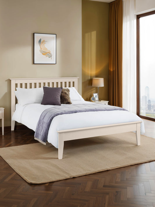 Salerno 150cm King Bed - Ivory