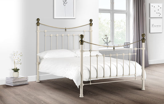 Victoria 135cm Double Bed - Stone White