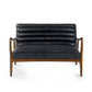 Marshall 2 Seater Sofa - Black Faux Leather