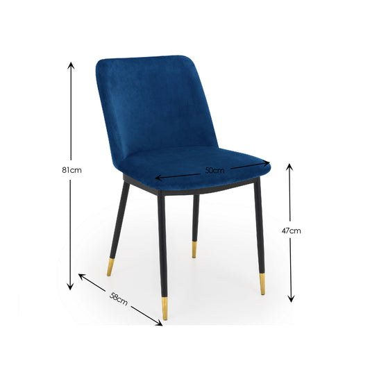 Palermo Round Table and 4 Blue Delaunay Chairs