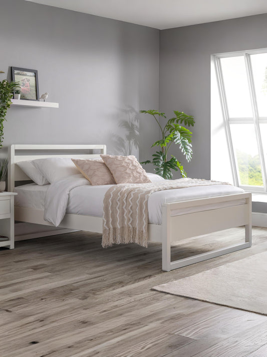Venice 135cm Double Bed - Surf White