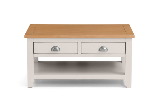 Richmond Coffee Table With 2 Drawers - Grey/Pale Oak