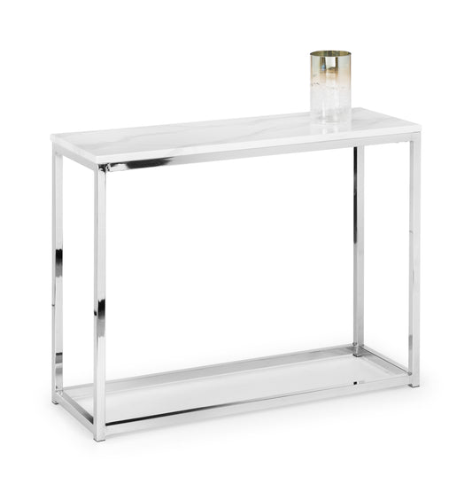 Scala White Marble Console Table
