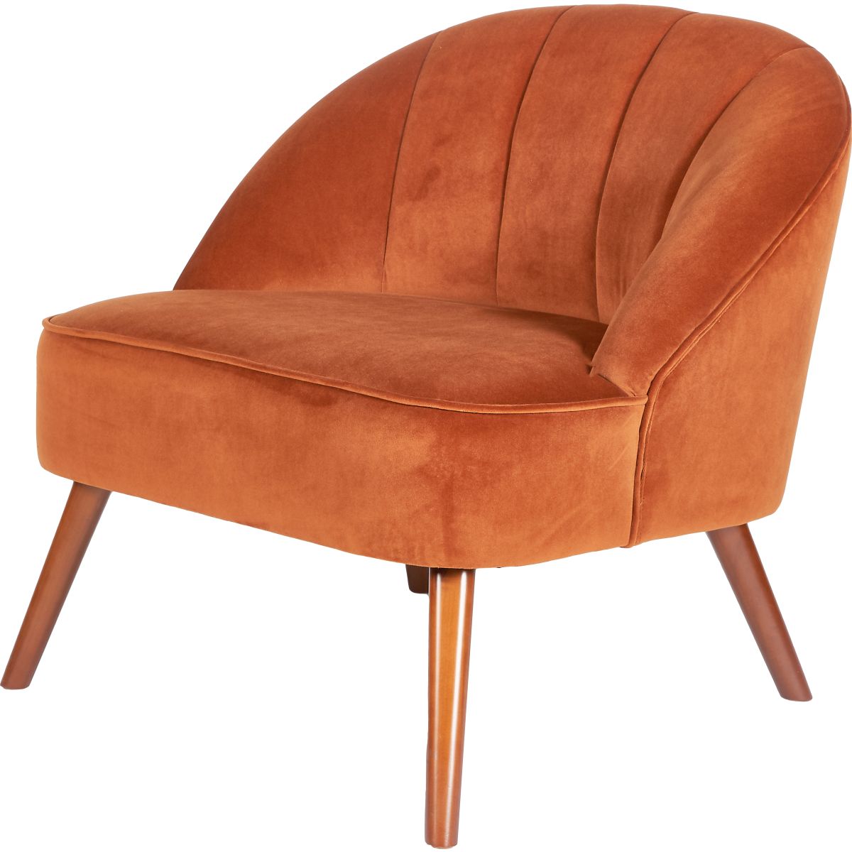 Portofino Velvet Cocktail Chair with Walnut Effect Legs