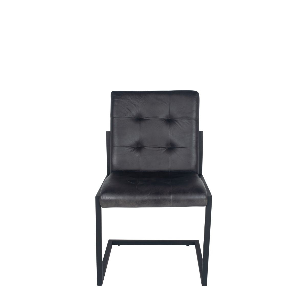 Arlo Leather and Iron Buttoned Chair