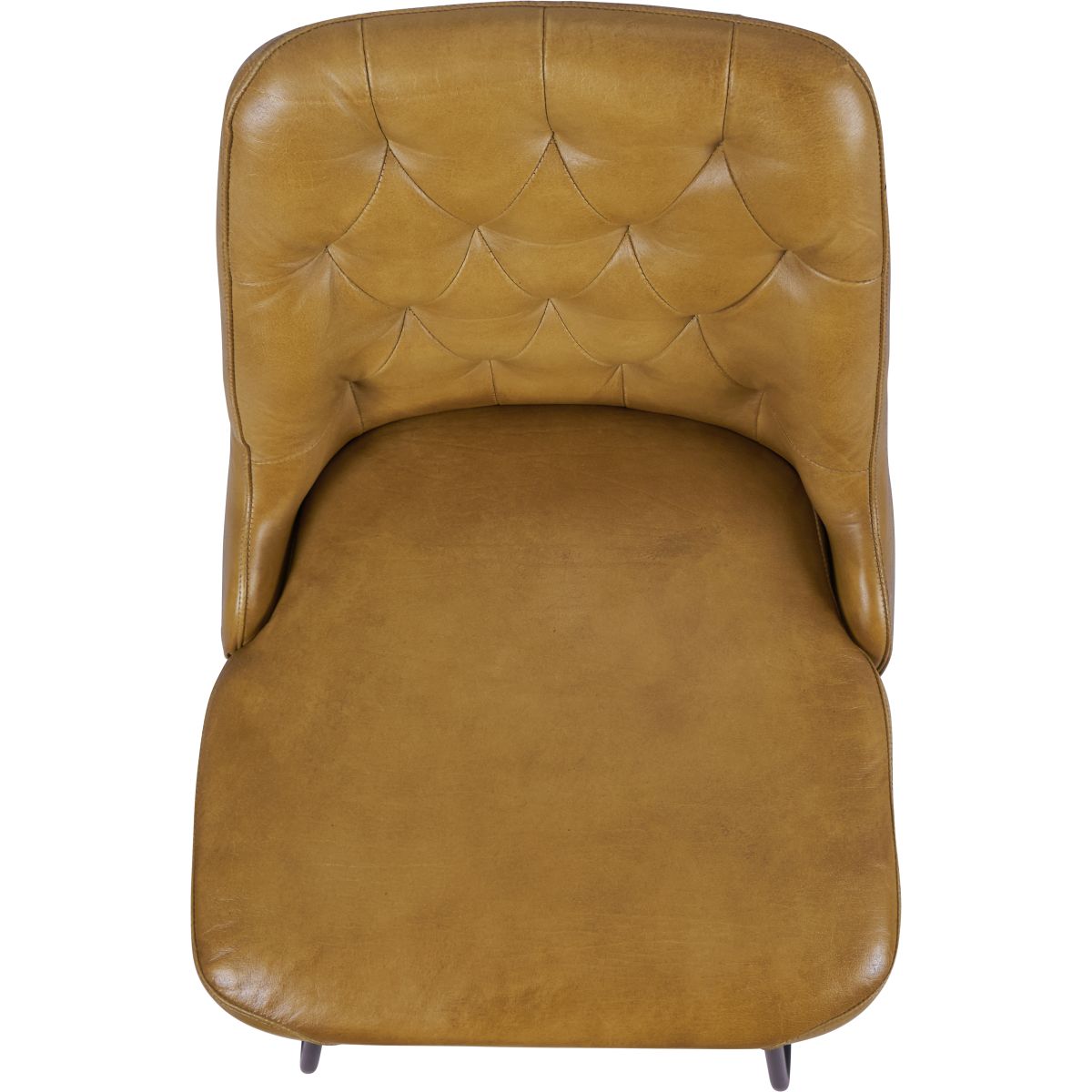 Camillo Mustard Leather and Iron Dining Chair
