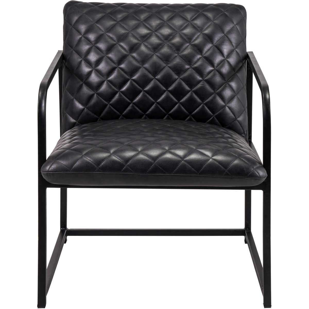 Marchetti Steel Grey Leather and Iron Arm Chair