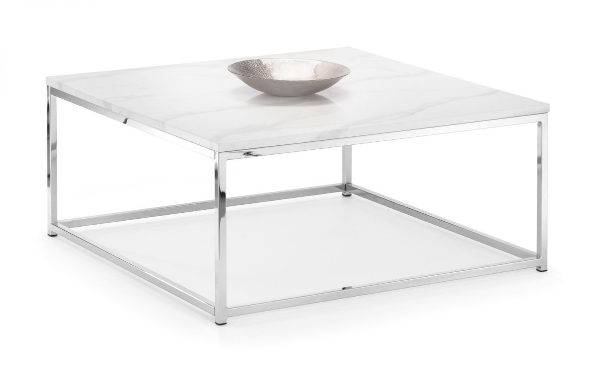 Scala Marble Top Coffee Table - White Marble