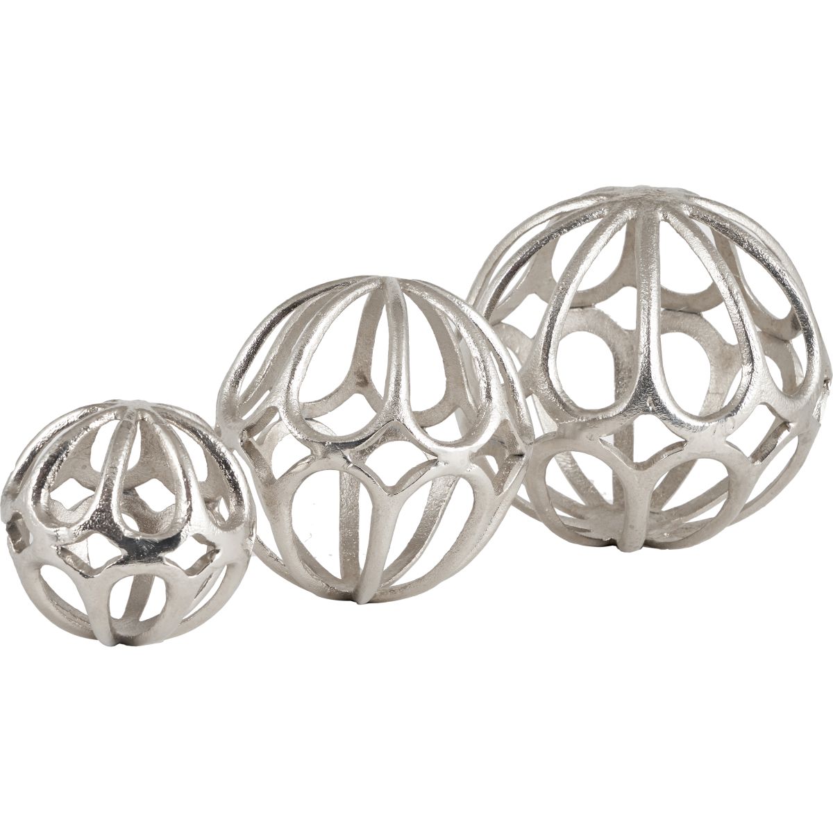 S/3 Shiny Silver Decorative Balls