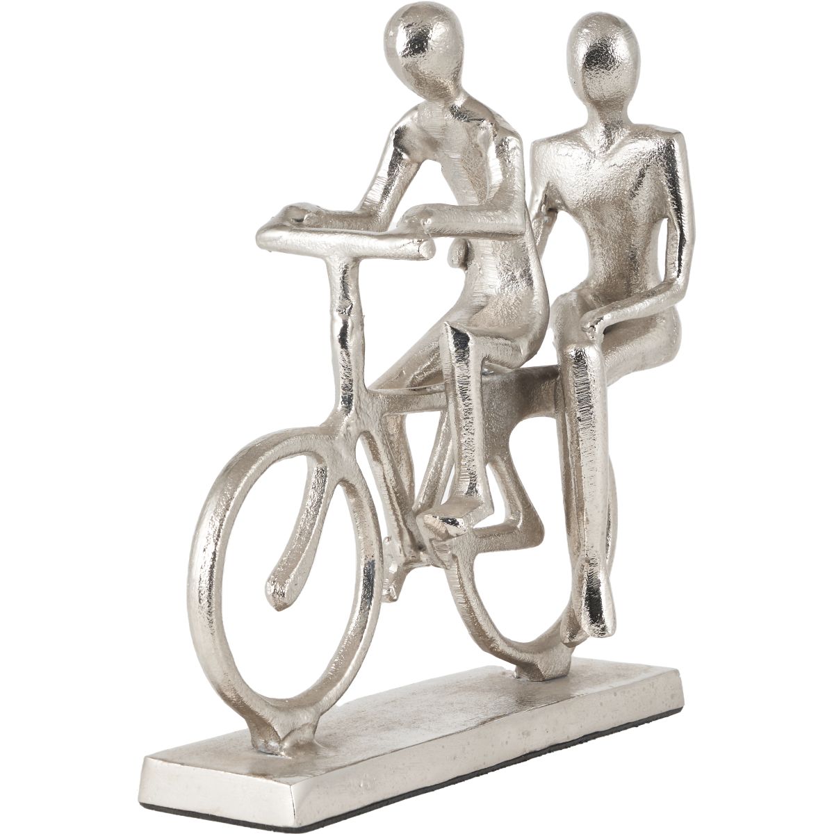Shiny Silver Double Cyclist Ornament