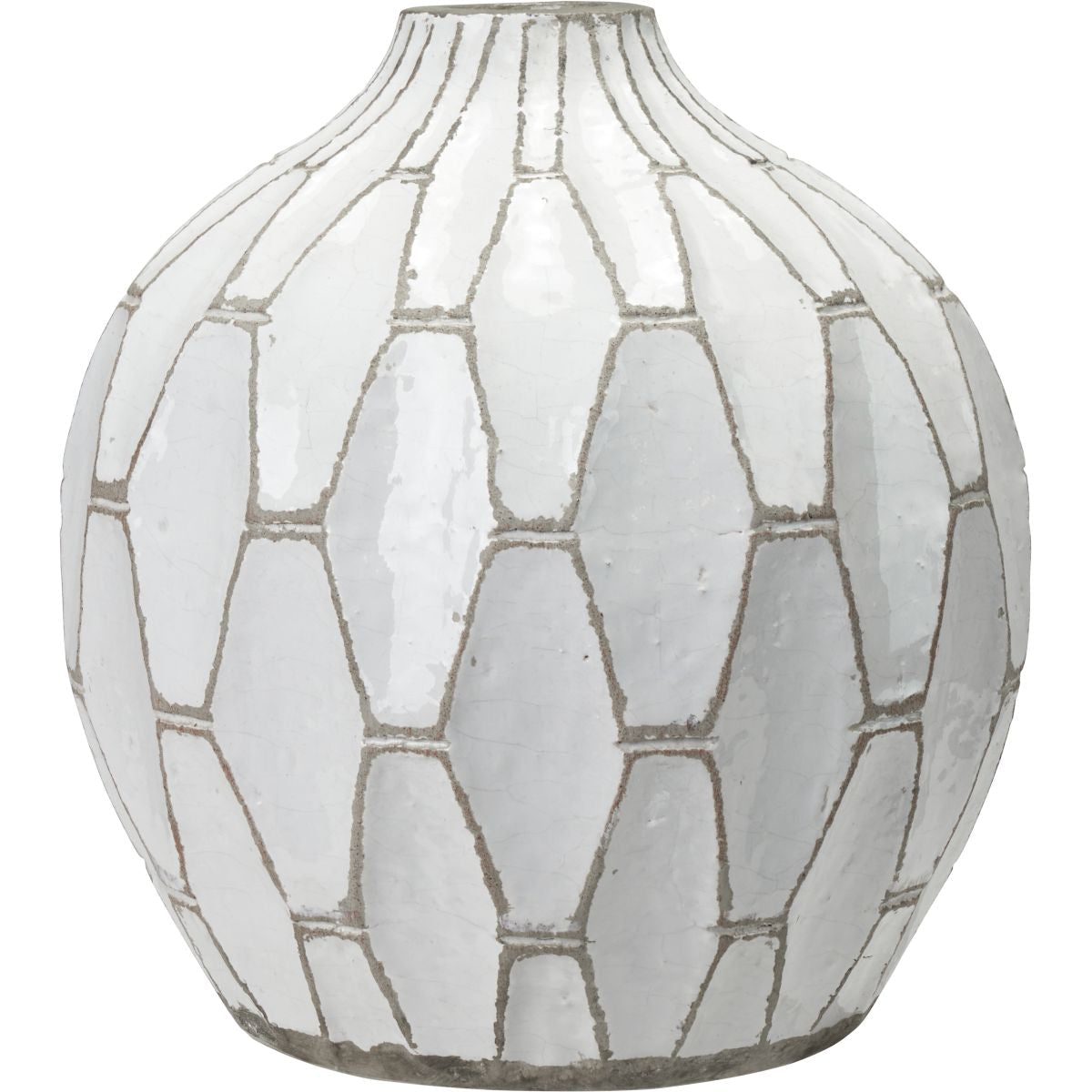 Gaudi White Stoneware Geometric Vase