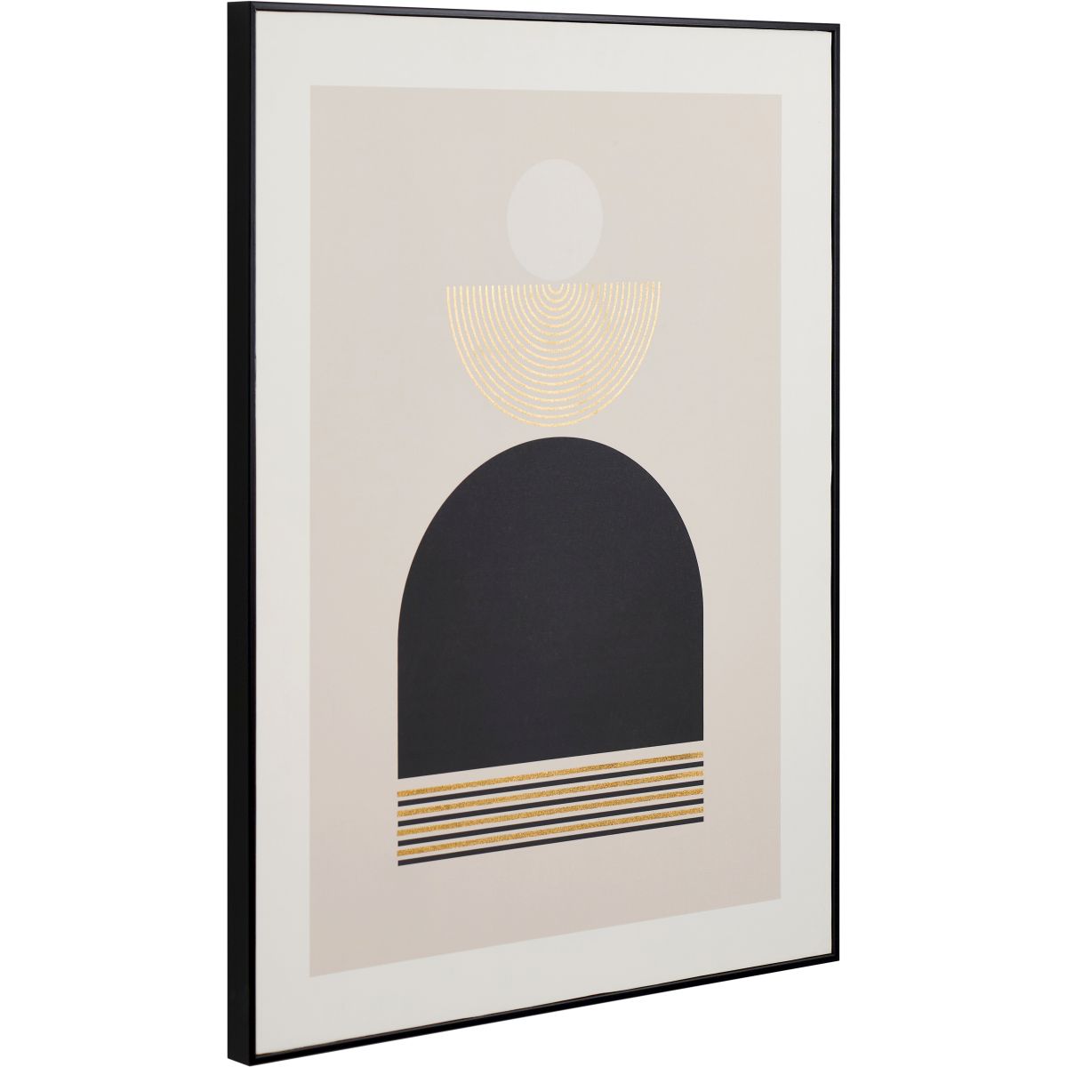 Art Deco Print with Gold Detail and Black Frame