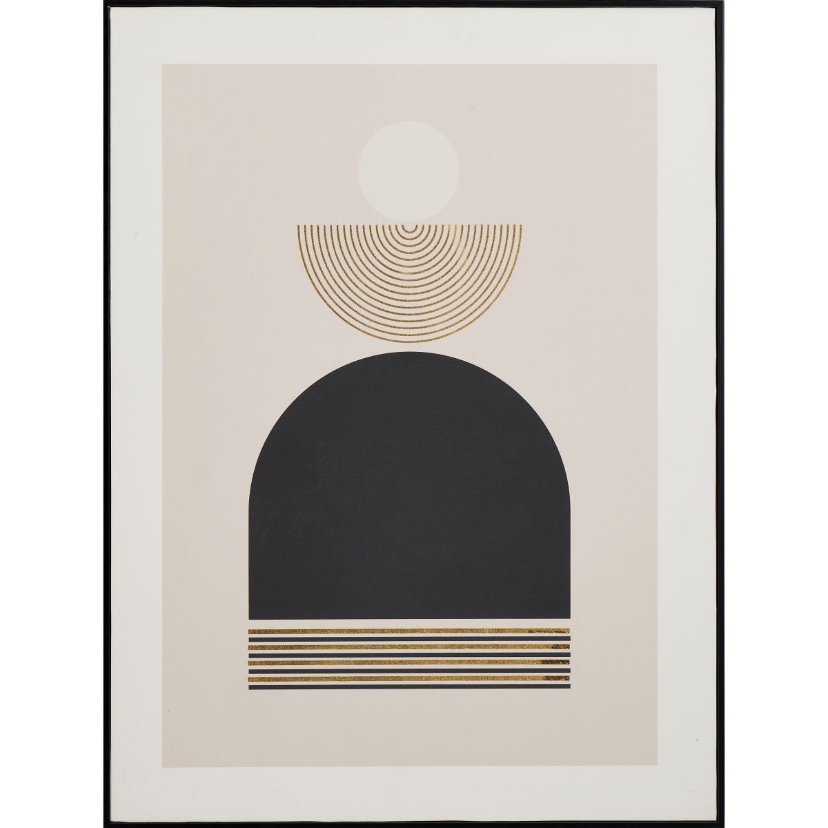 Art Deco Print with Gold Detail and Black Frame