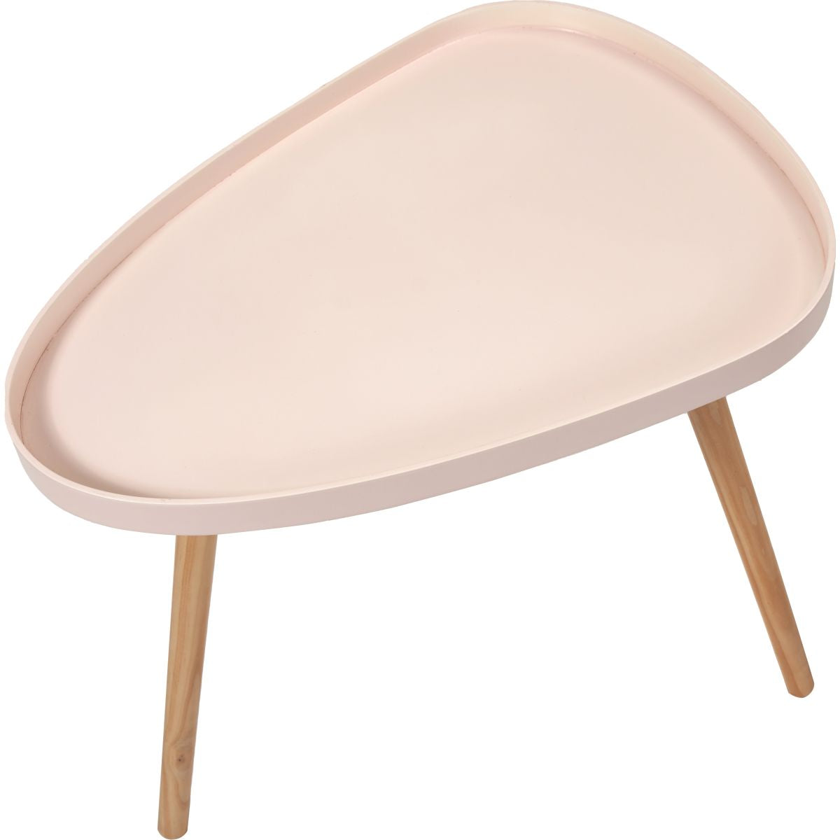 Clarice Blush MDF and Natural Pine Wood Teardrop Side Table K/D