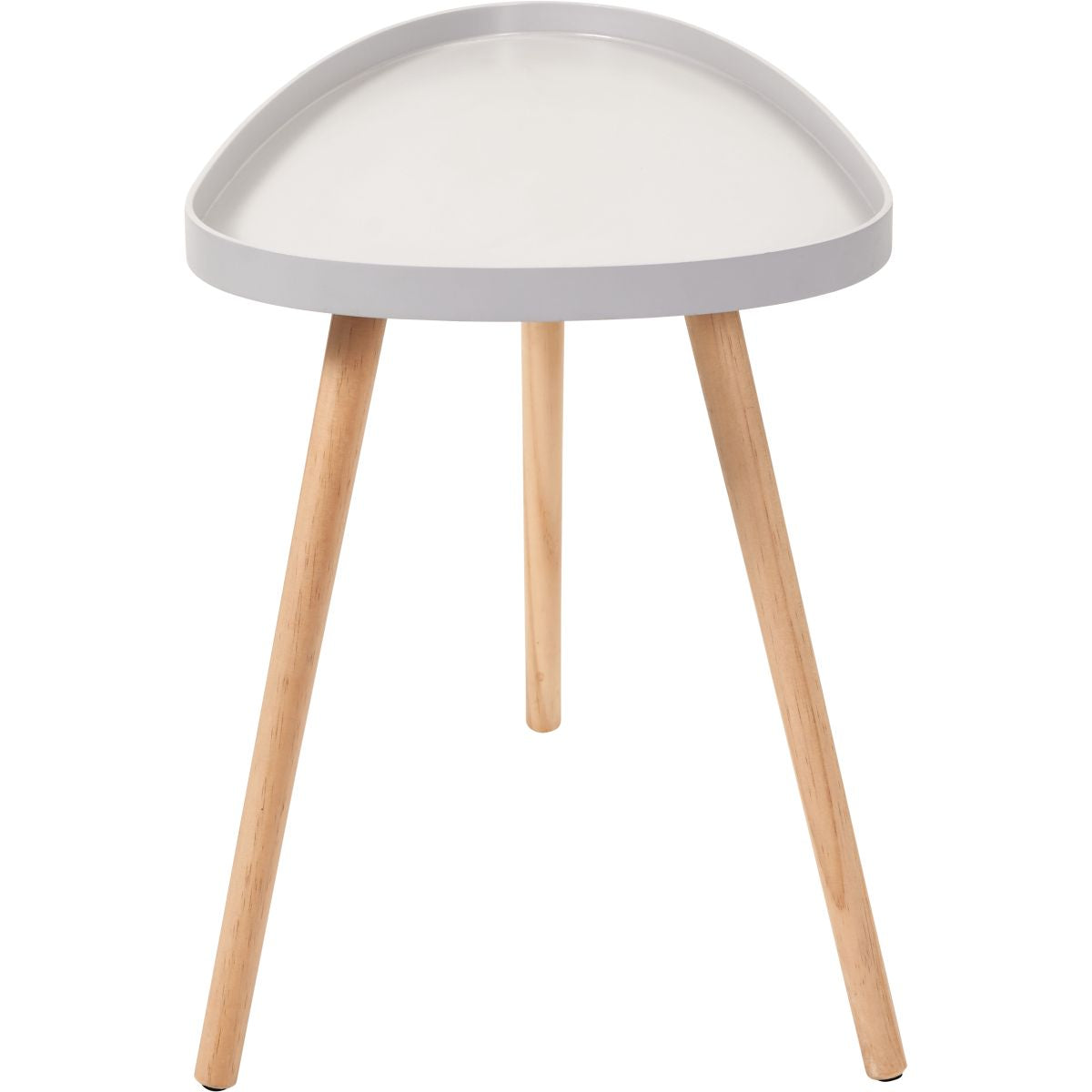 Clarice Light Grey MDF and Natural Pine Wood Teardrop Side Table K/D