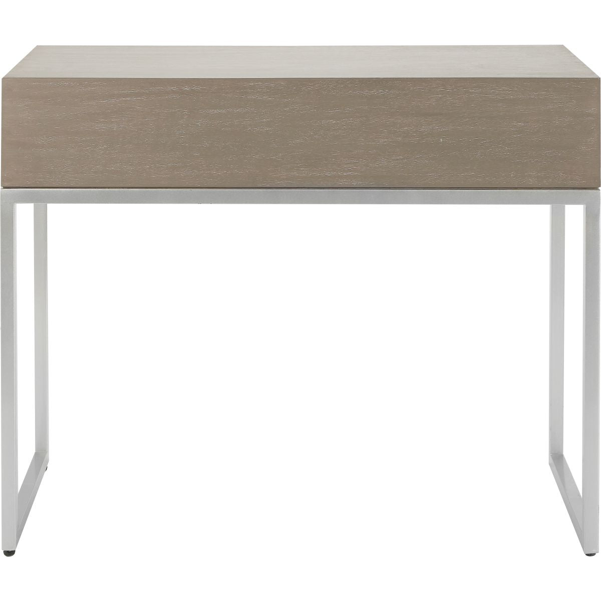 Ambroso Grey Wash Mango Wood and Silver Metal 2 Drawer Dressing Table