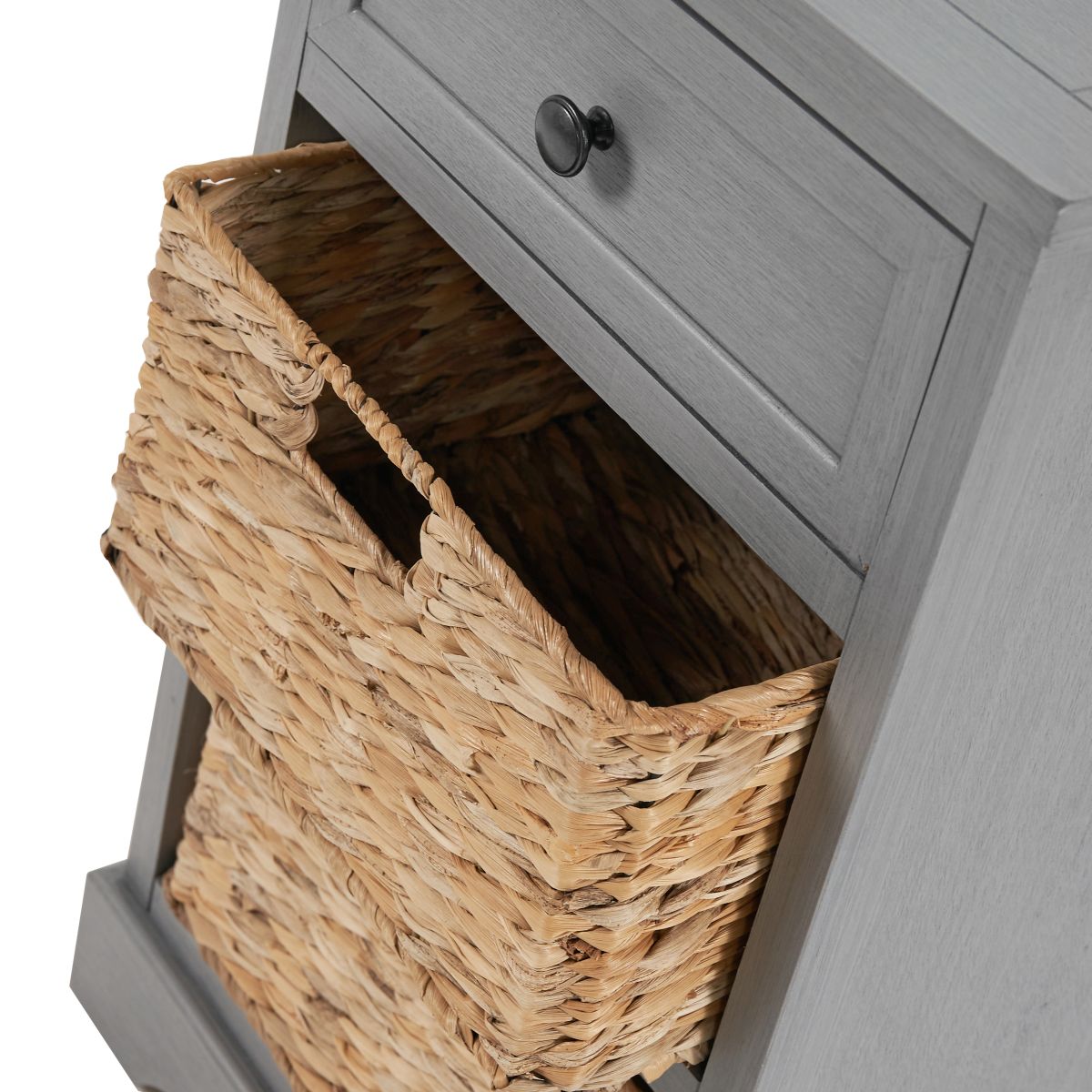 Devonshire Grey Wood 1 Drawer 2 Basket Unit