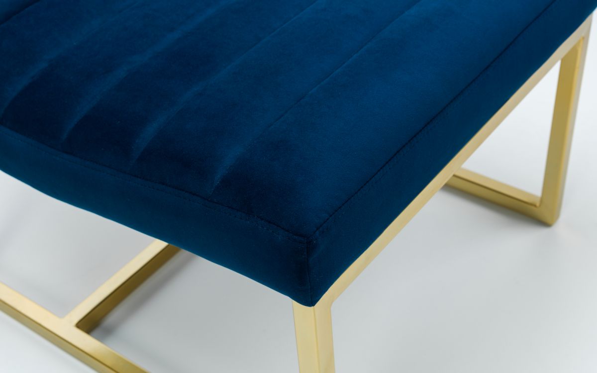 Bellagio Velvet Chair - Blue & Gold