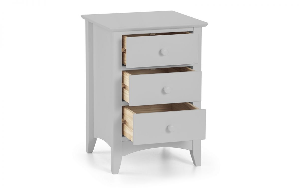 Cameo 3 Drawer Bedside - Dove Grey