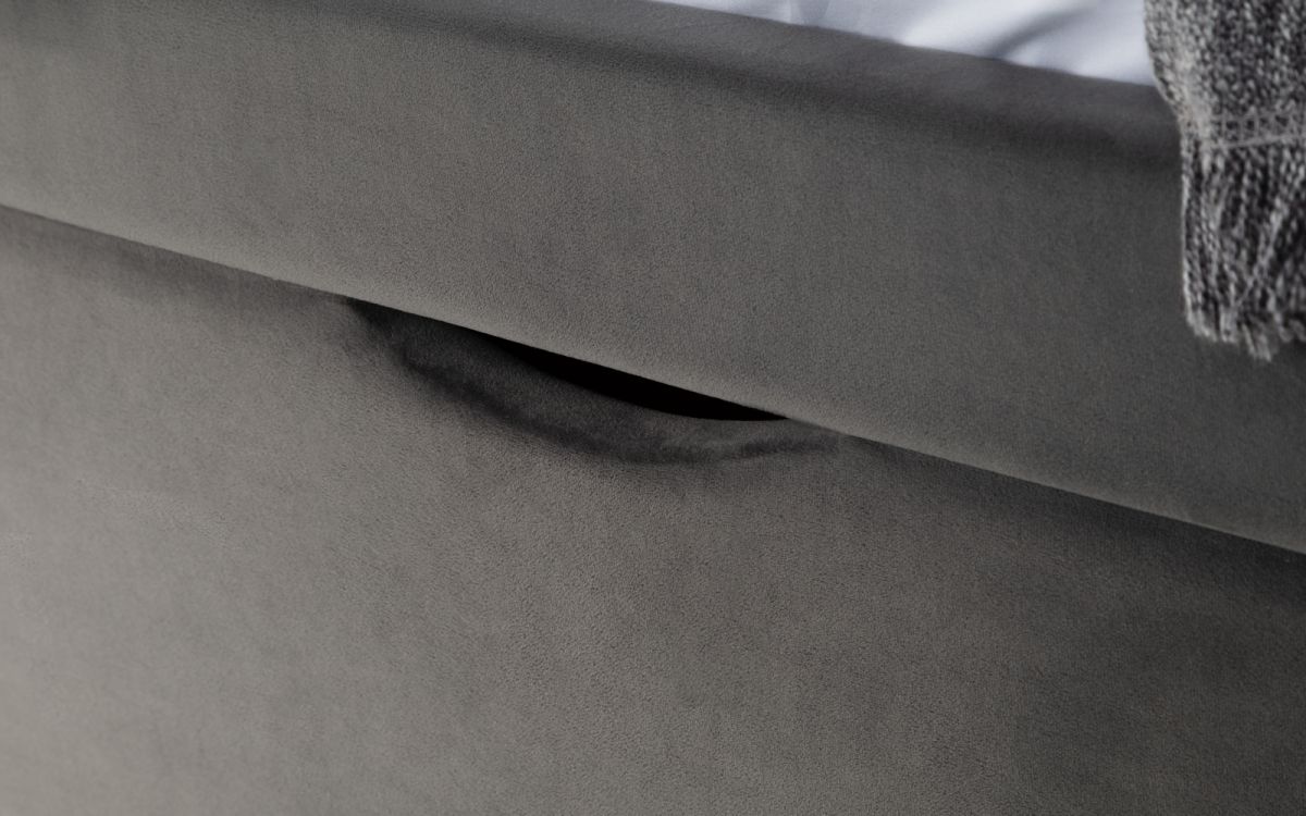 Capri 180Cm Bed In Dark Grey Velvet (Super King Size)